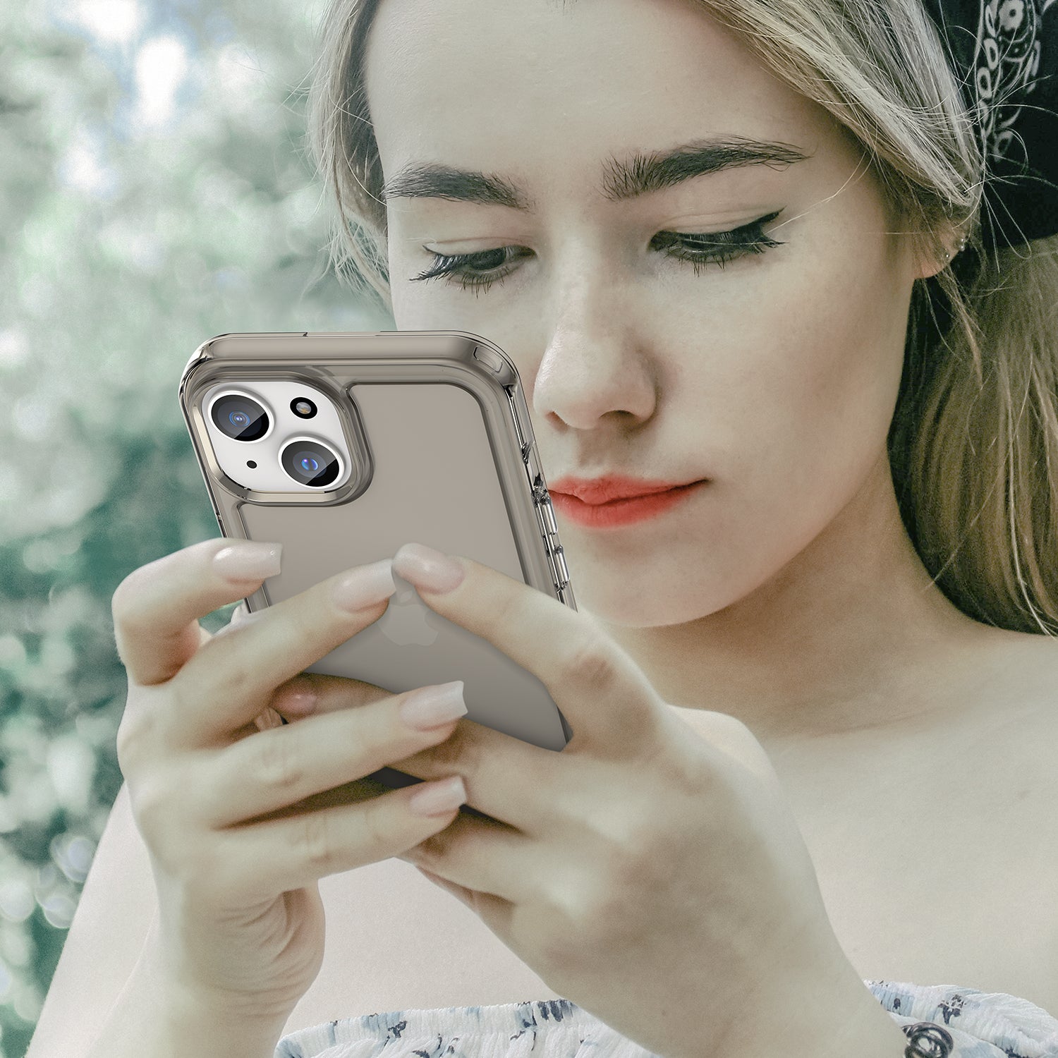 Candy Series Phone Case for iPhone 15 Flexible TPU Corner Protection Shockproof Cover - Transparent Grey Candy Series Phone Case for iPhone 15 Flexible TPU Corner Protection Shockproof Cover - Transparent Grey